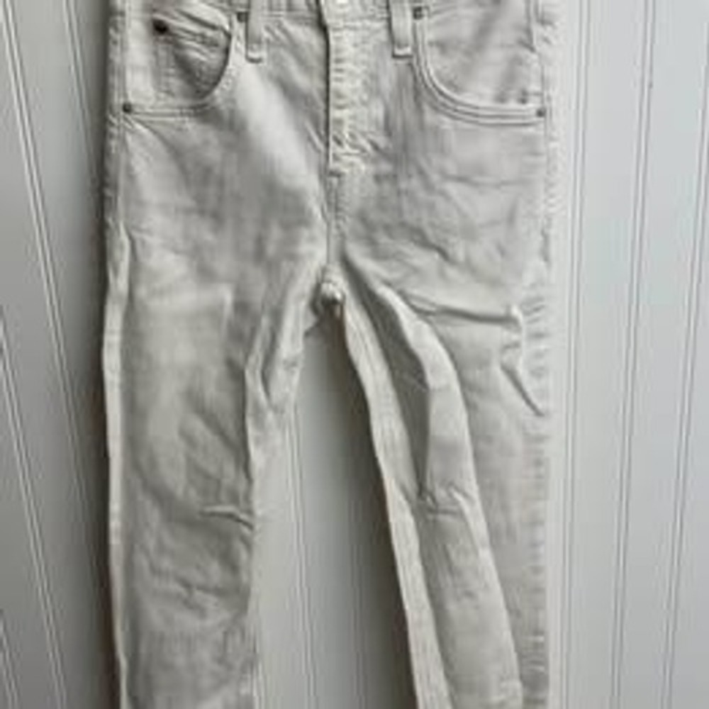 Hudson White Denim Jeans Slim Straight Flap Pocket Stretch Pants Size 28